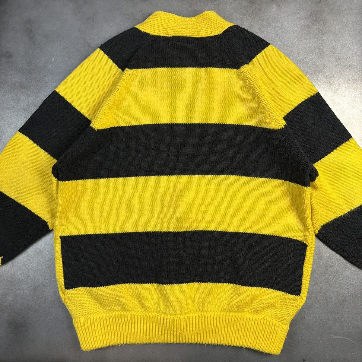 Other × Vintage 1980s Vintage Cardigan Sweater Striped Zip-Up Bumble Bee 80s Size US S / EU 44-46 / 1 - 10 Thumbnail