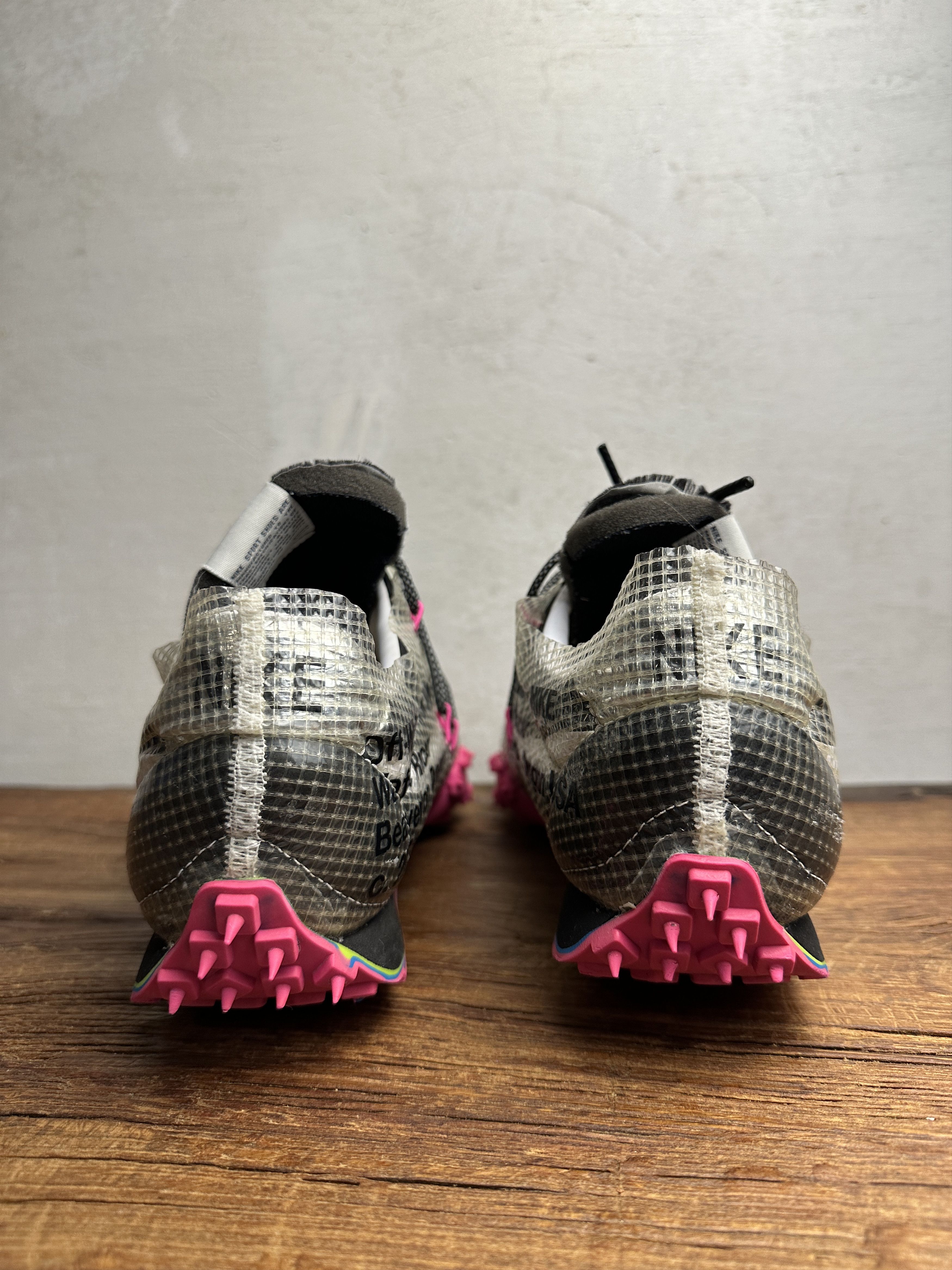 Off-White Off-White x Nike Waffle Racer Fuchsia Sneakers Size US 12 / EU 45 - 4 Thumbnail