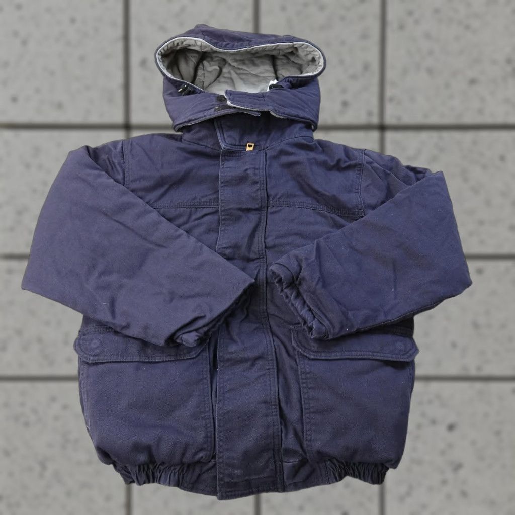 Vintage Bulwark Jacket Mens S Blue Flame Resistant FR Insulated Hooded Work Parka Coat Size US S / EU 44-46 / 1 - 1 Thumbnail