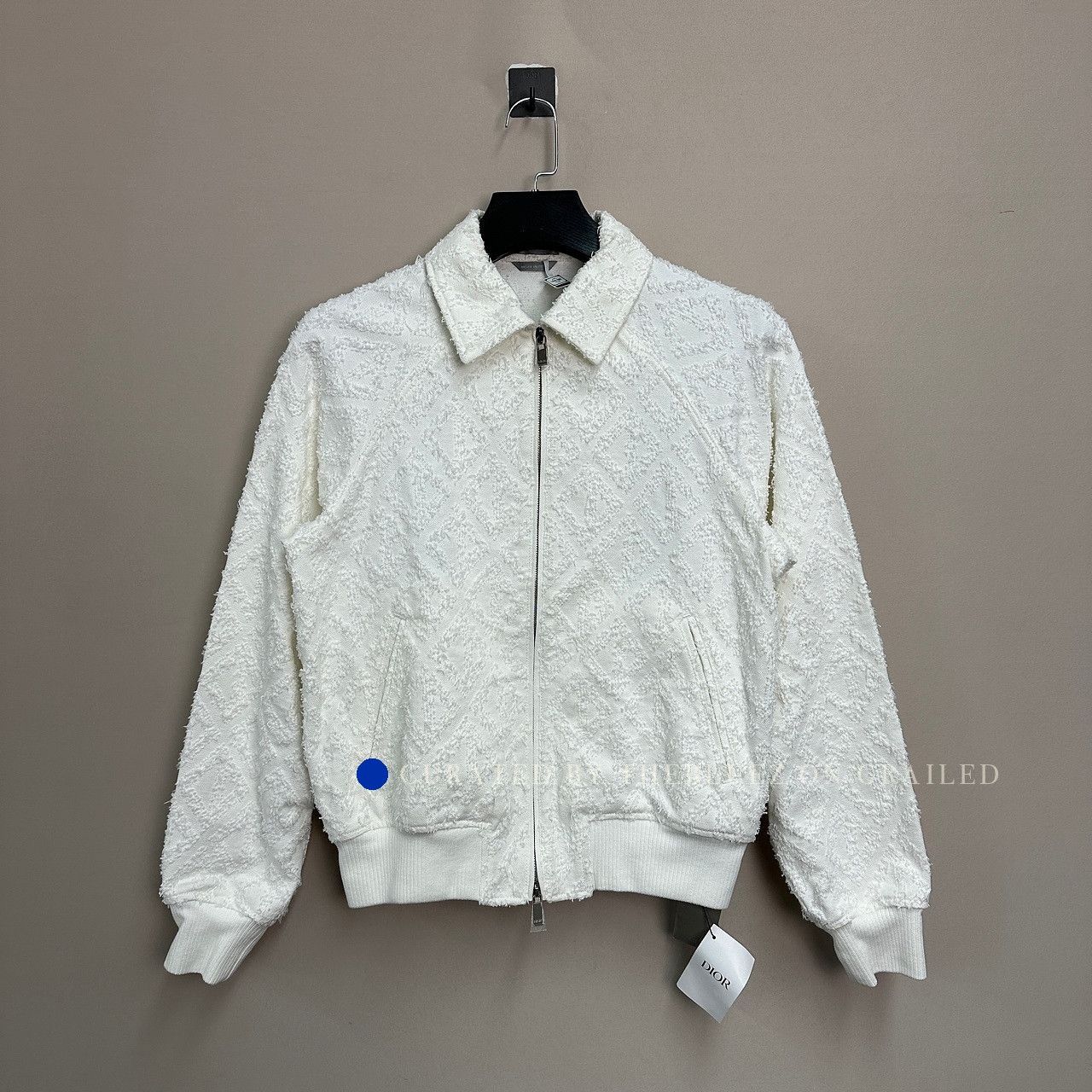 Dior Diamond Motif Bomber Jacket in White Size US S / EU 44-46 / 1 - 1 Thumbnail