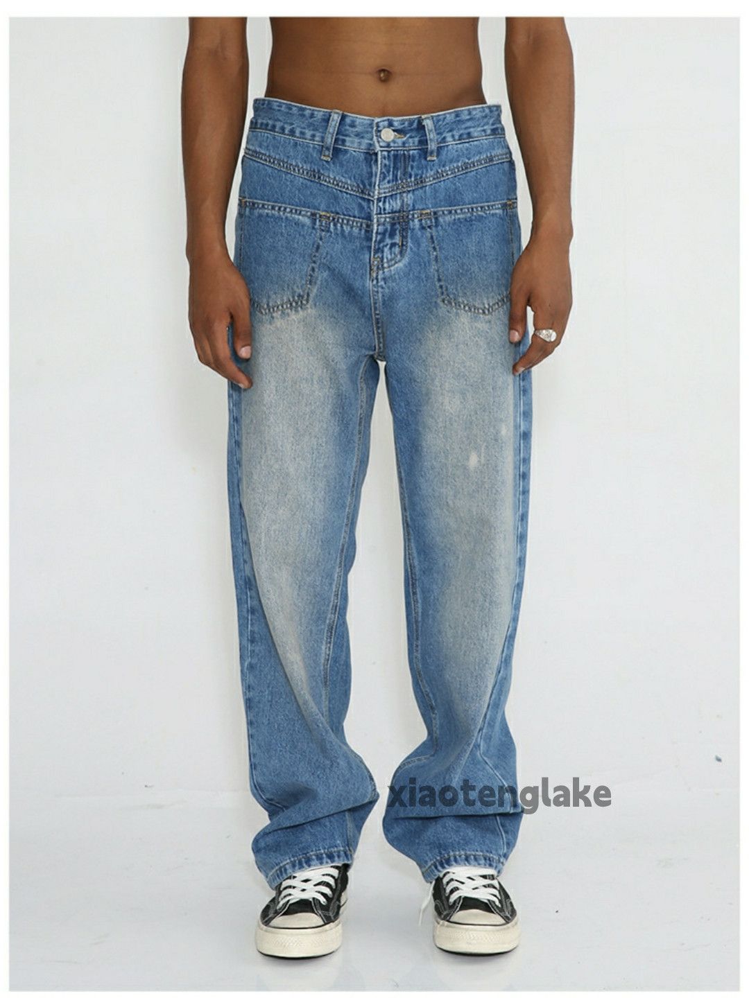 rusty washed faded skate hiphop utility jeans