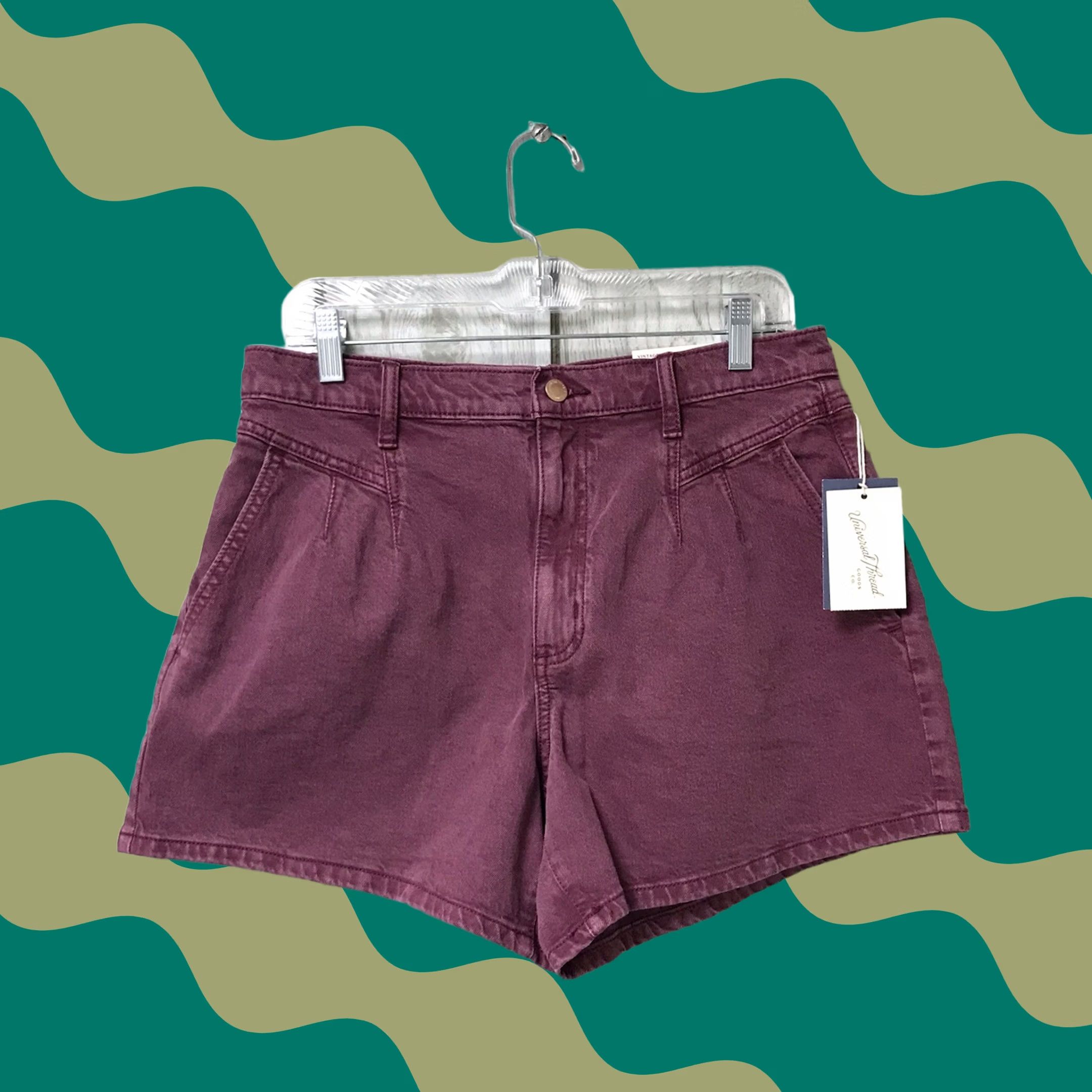 Vintage Universal Thread Women Purple Vintage Stretch High-Rise A-Line Denim Shorts 10 Size 32" / US 10 / IT 46 - 1 Thumbnail