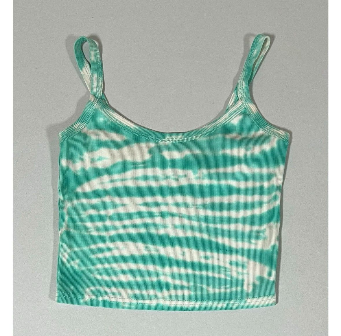 Japanese Brand Teal Tie Dye Striped Tank Top Shirt Cami Camisole Size XS 🤍 Size XS / US 0-2 / IT 36-38 - 2 Thumbnail