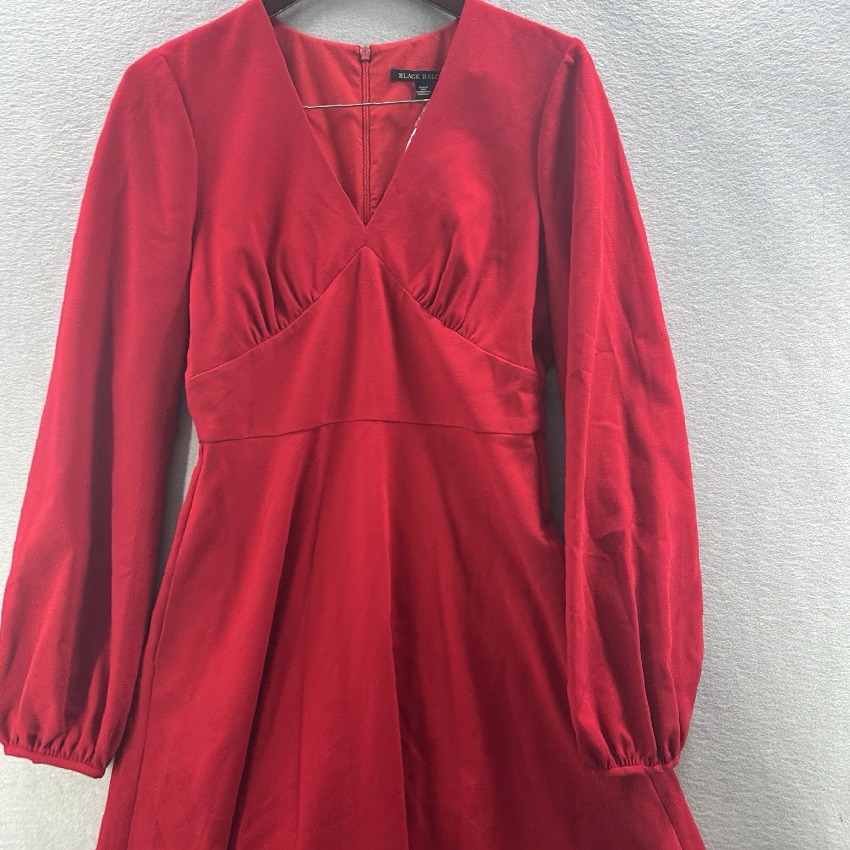 Black Halo Black Halo Dress Womens 8 Fit & Flare Dress V-Neck Knee Length Red - Formal, Party/Cocktail, Wedding, Workwear Women XS-XL? Size M / US 6-8 / IT 42-44 - 6 Thumbnail