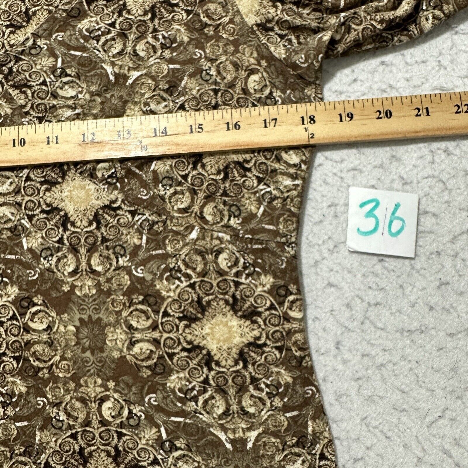 Other Axcess Medium Brown Paisley Floral Long Sleeve T Shirt Top Size M / US 6-8 / IT 42-44 - 7 Thumbnail