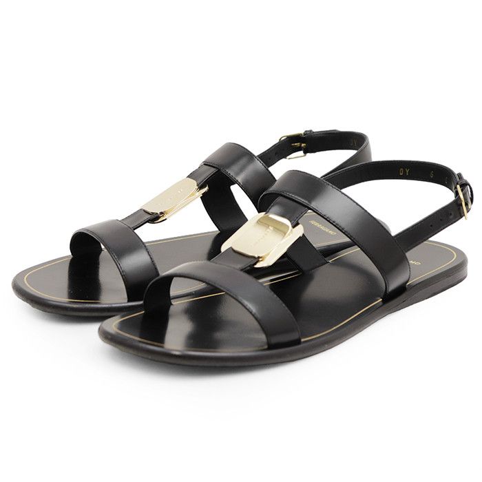 Salvatore Ferragamo Salvatore Ferragamo Salvatore Ferragamo Leather Flat Sandals Leather Shoes DUTY FREE for USA Size ONE SIZE - 1 Thumbnail
