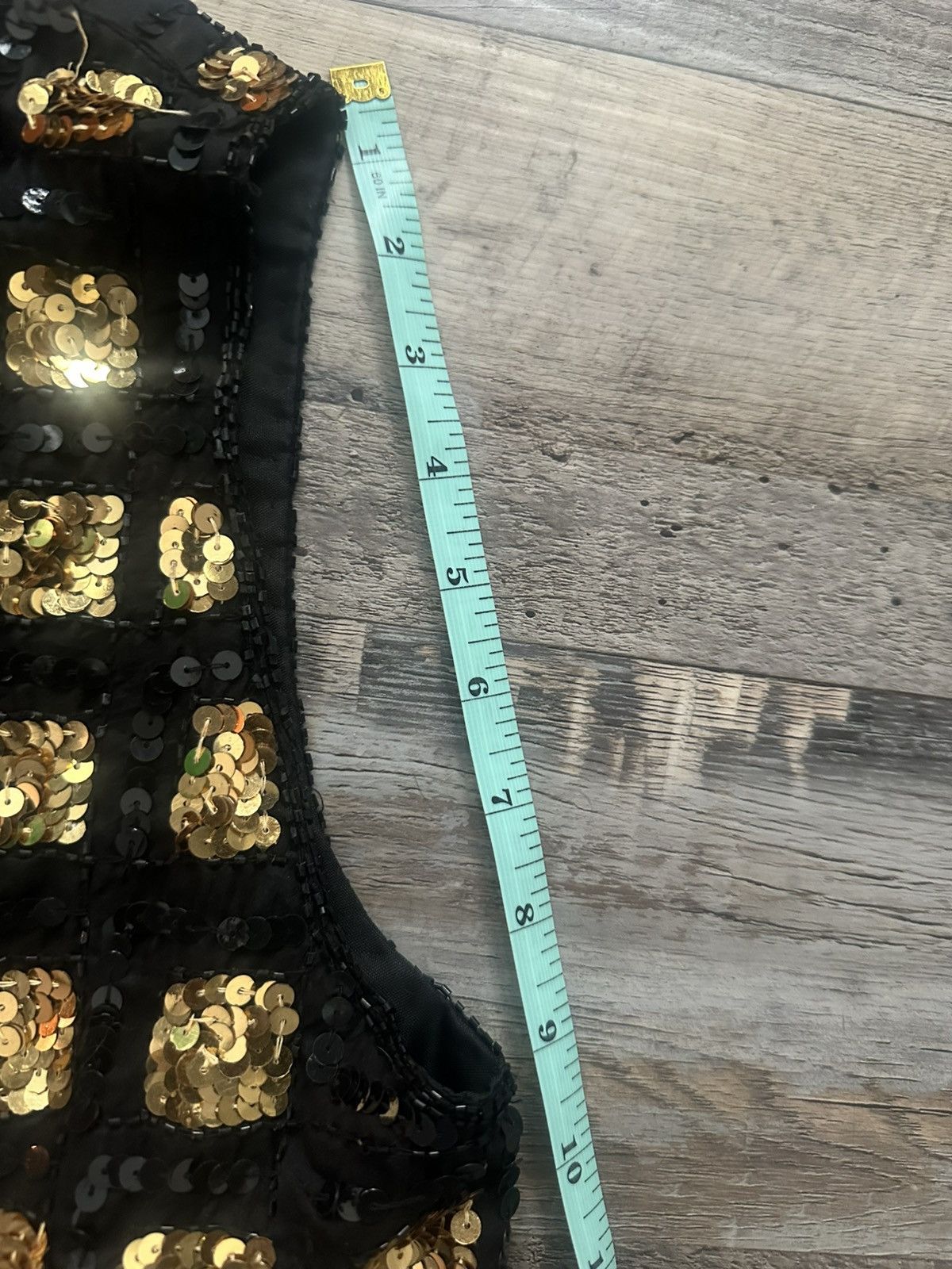 Other Vintage 1970s 100% Silk Black and Gold Beaded/Sequined Vest Size M / US 6-8 / IT 42-44 - 10 Thumbnail