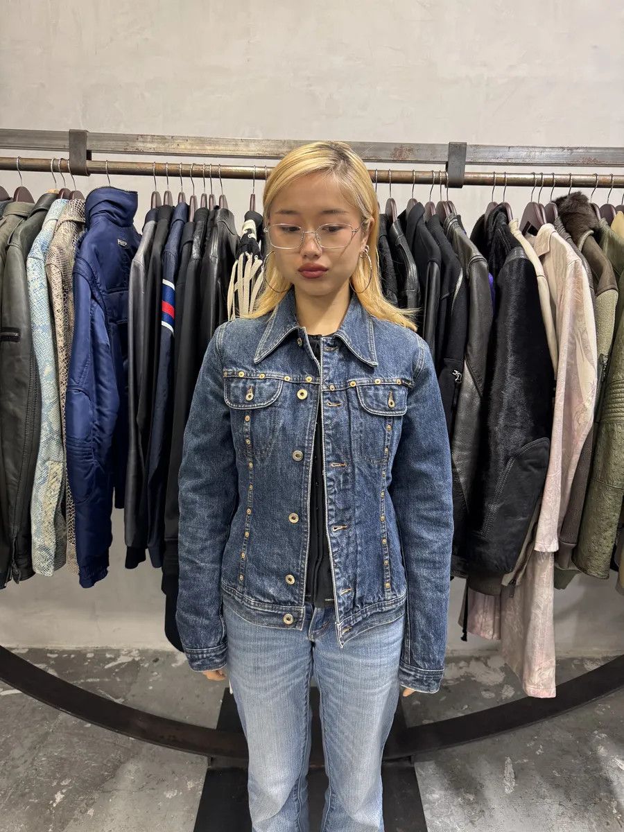 Dolce & Gabbana 2000s Dolce & Gabbana Blue Studded Denim Jacket Size S / US 4 / IT 40 - 2 Thumbnail