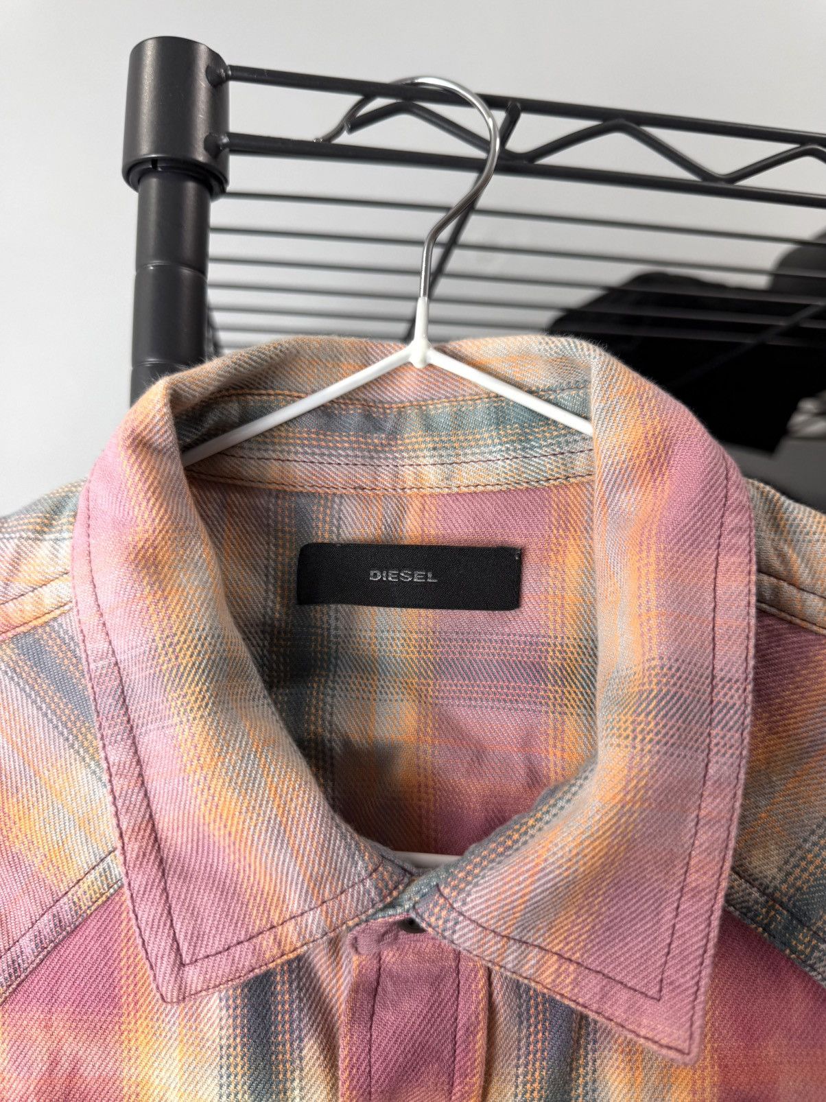 Diesel Vintage Diesel Gradient Checkered Flannel Shirt Size US L / EU 52-54 / 3 - 5 Thumbnail