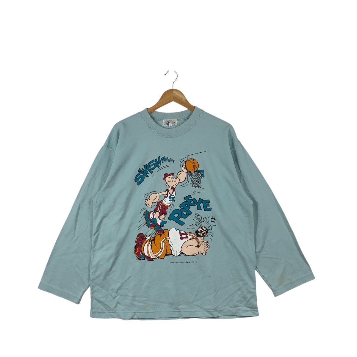 Vintage Vintage POPEYE THE SAILORMAN VS BLUTO Cartoon Sweatshirt Size L / US 10 / IT 46 - 3 Thumbnail