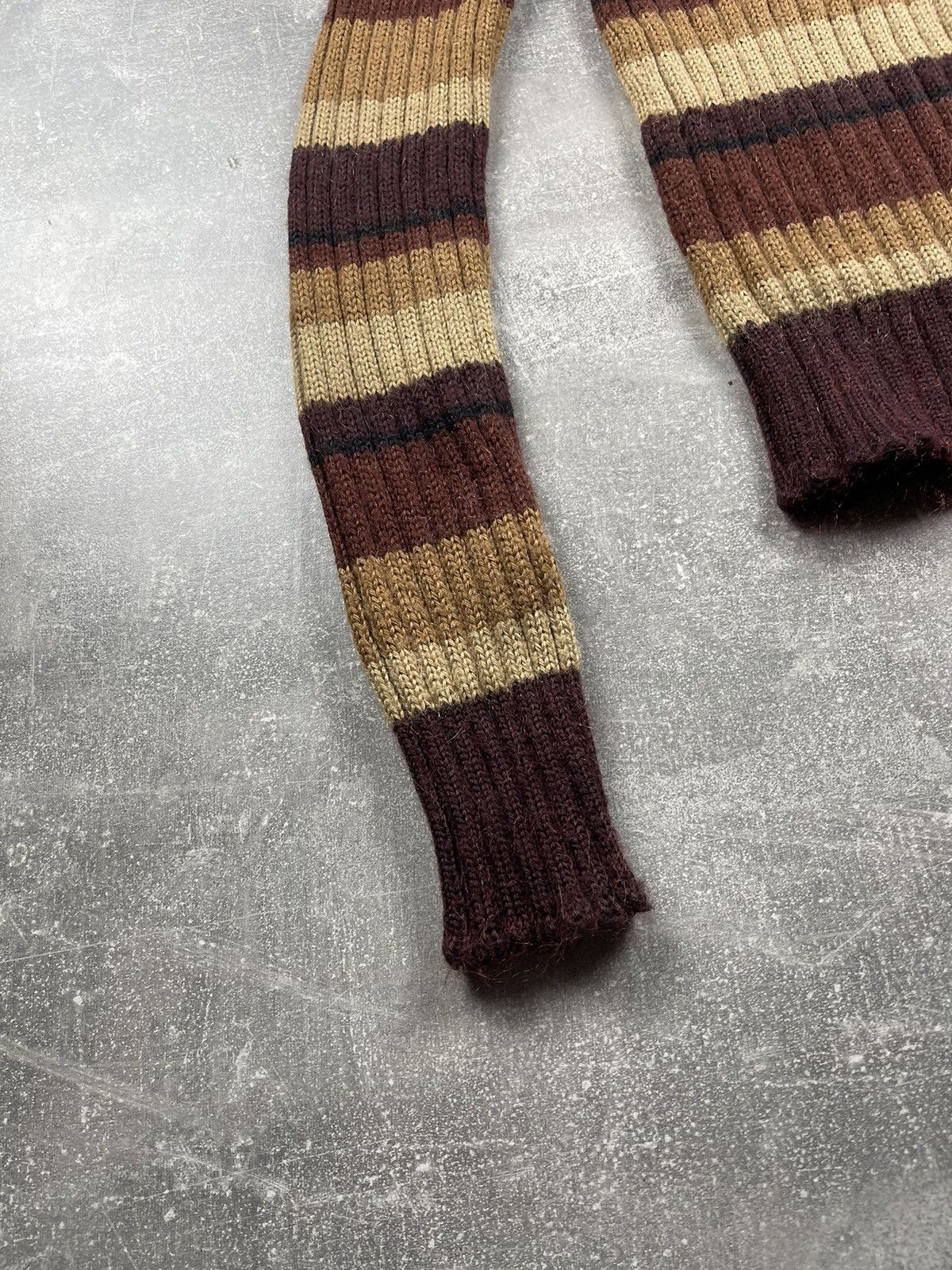 Dolce & Gabbana Dolce&Gabbana Vintage Striped Ribbed Wool Turtleneck Sweater Size XS / US 0-2 / IT 36-38 - 4 Thumbnail