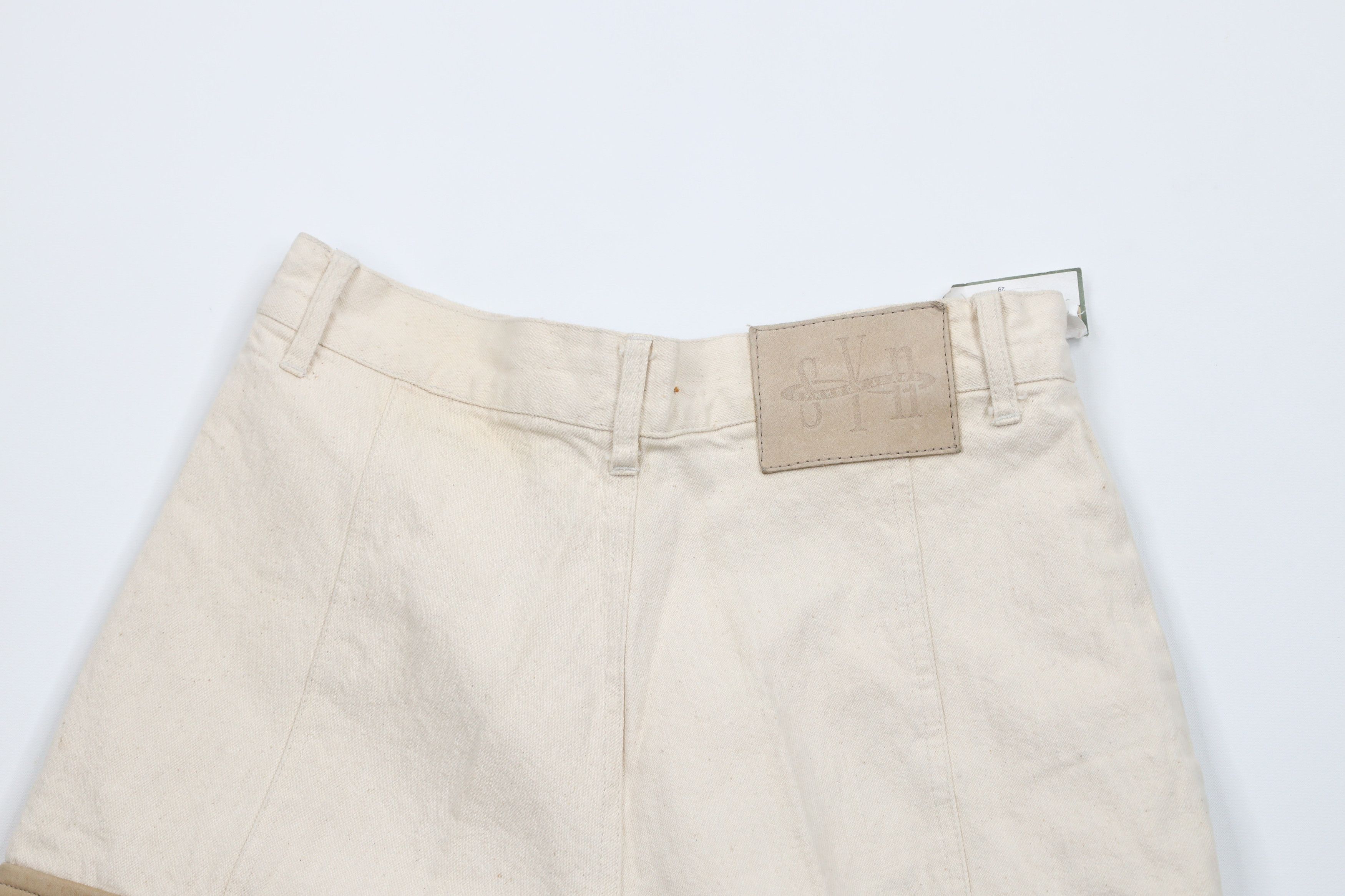 Vintage Deadstock Vintage 90s Streetwear Leather Denim Cargo Shorts Size US 29 - 10 Thumbnail