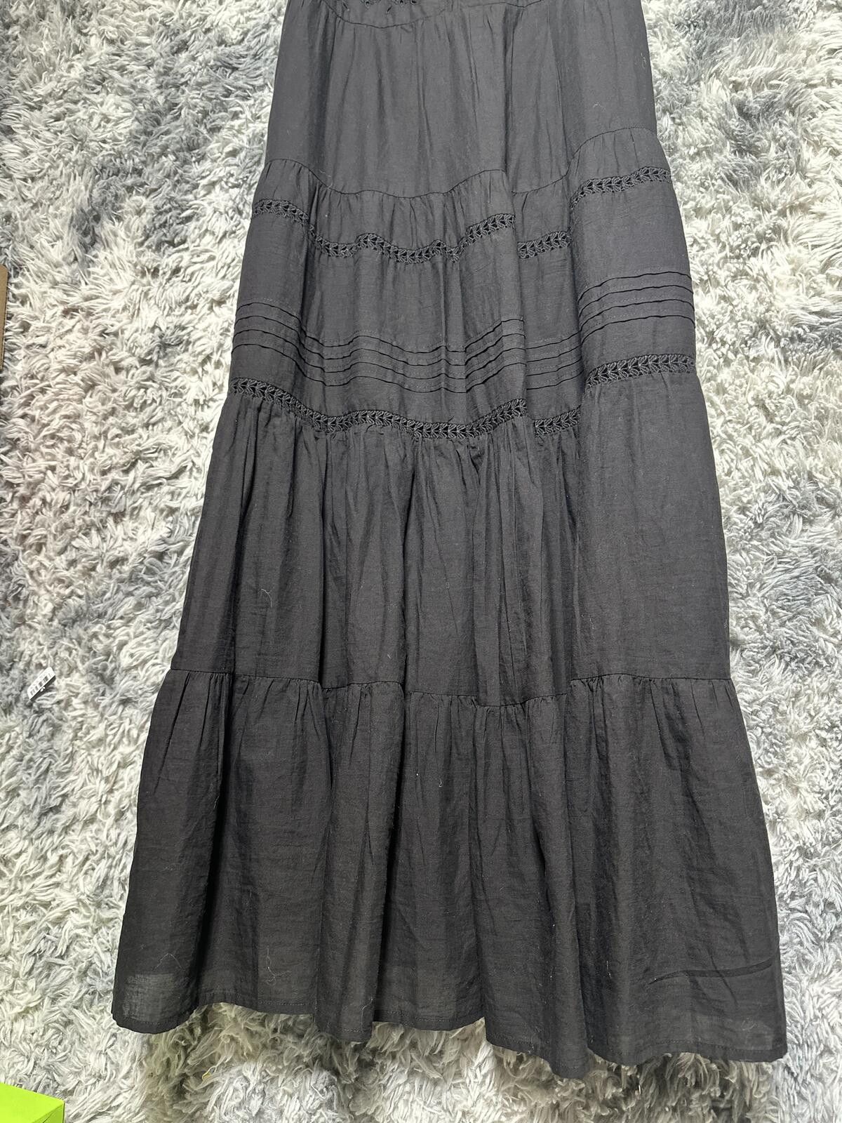 Other Black Spaghetti Strap Maxi Dress with Lace Detailing Size ONE SIZE - 3 Thumbnail