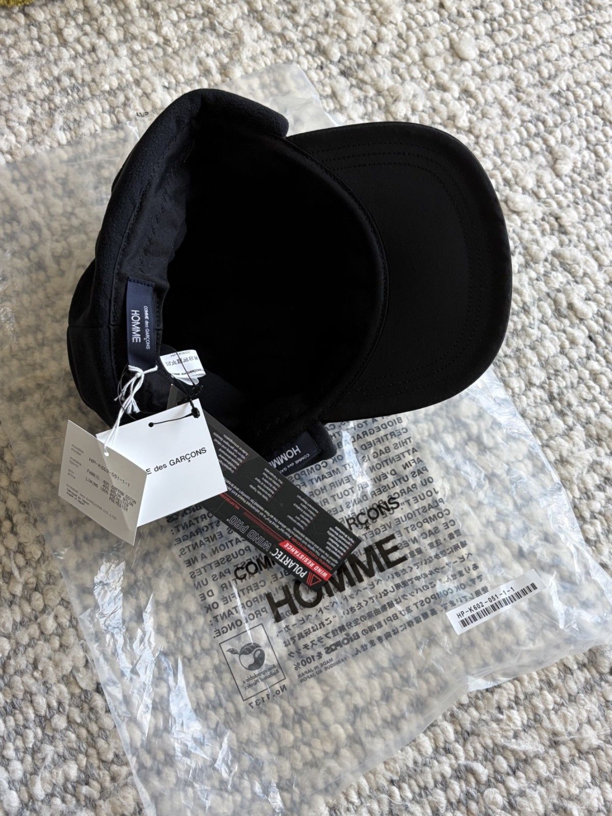Comme des Garcons Homme COMME DES GARÇONS HOMME Black Fleece Earflap Cap Size ONE SIZE - 3 Thumbnail