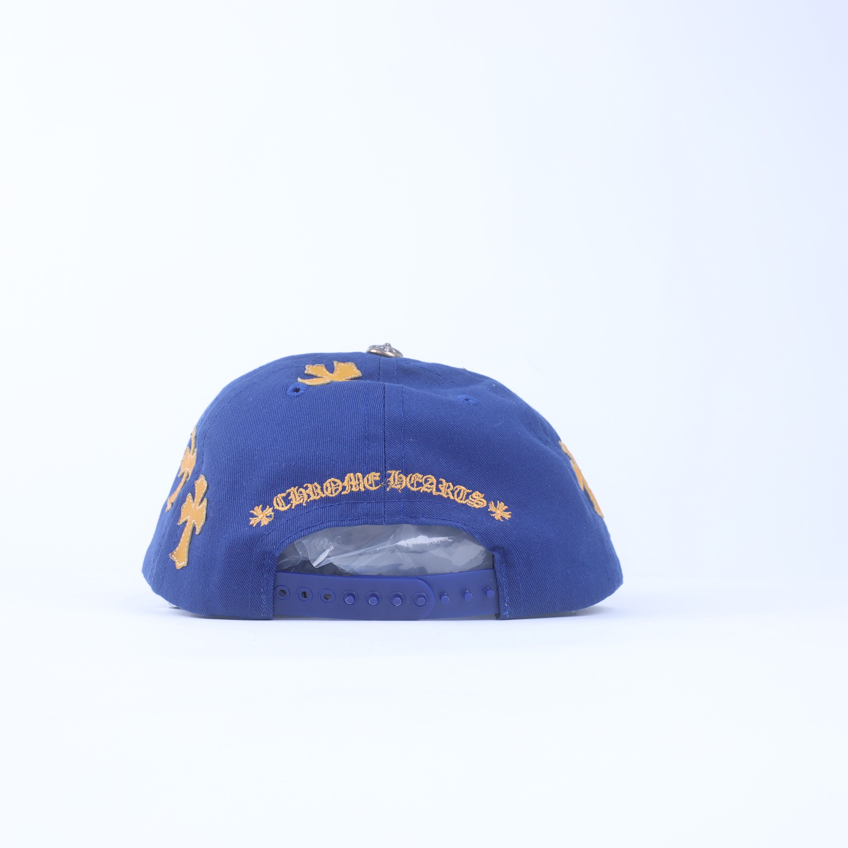 Chrome Hearts CH Patchwork Cross Blue & Yellow Trucker Hat Size ONE SIZE - 3 Thumbnail