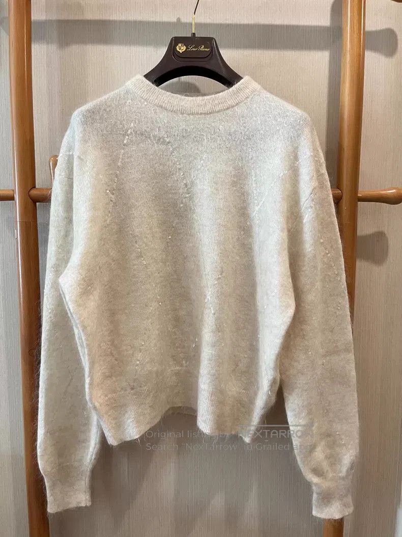 Brunello Cucinelli Brunello Cucinelli Diamond-shaped sequined knitted sweater Size S / US 4 / IT 40 - 3 Thumbnail