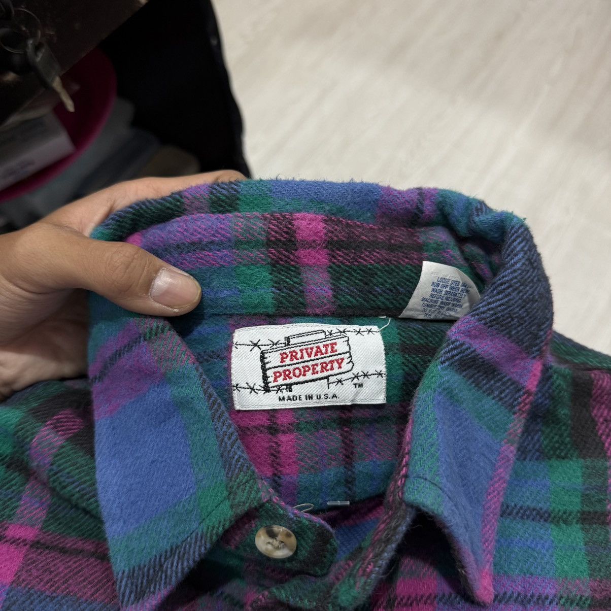 Vintage Private Property flannel checkered plaid shirt Size US XL / EU 56 / 4 - 4 Thumbnail