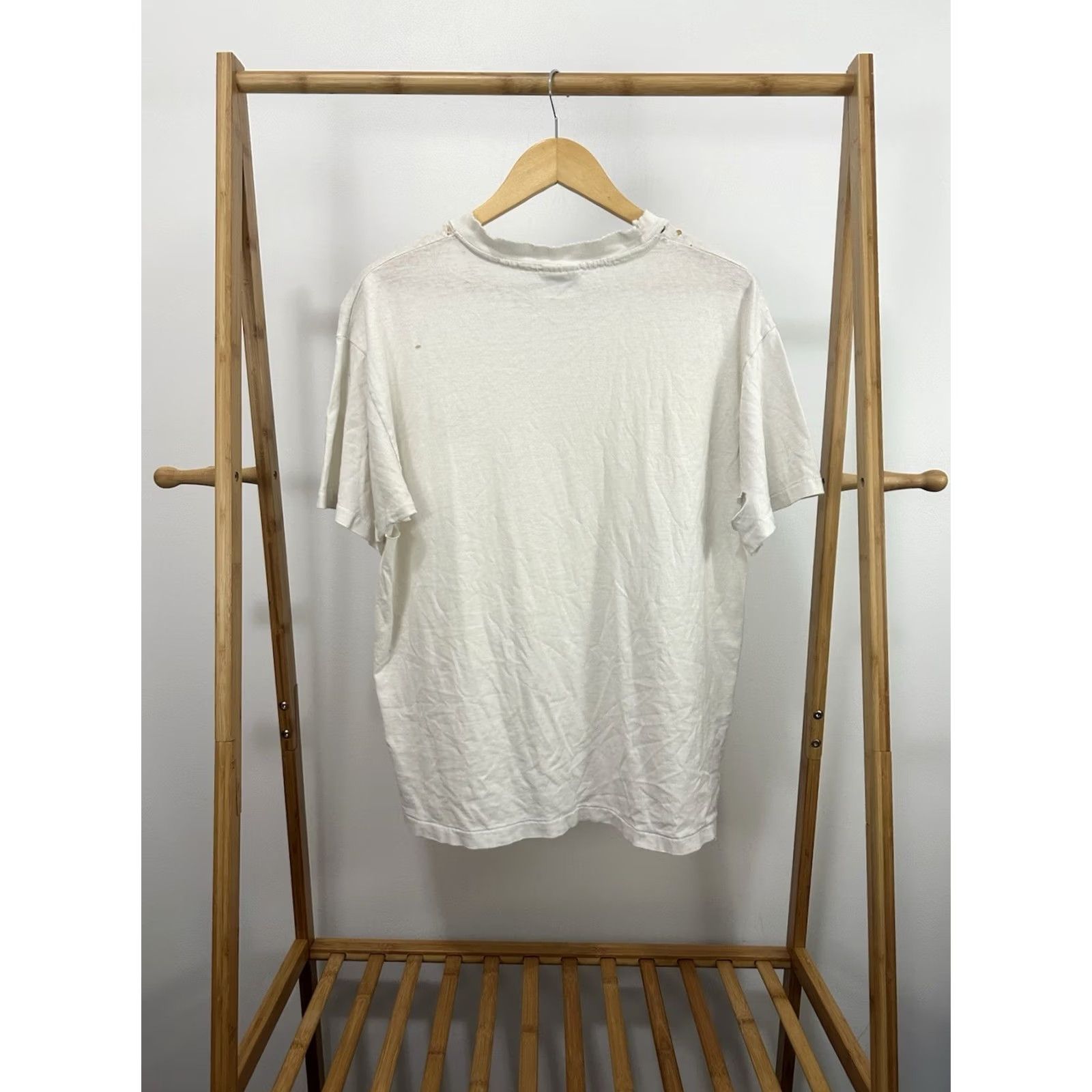 Hanes VTG 90s WIP Boxy T-Shirt Cotton Distressed Thrashed XL Mens White Size US L / EU 52-54 / 3 - 2 Thumbnail