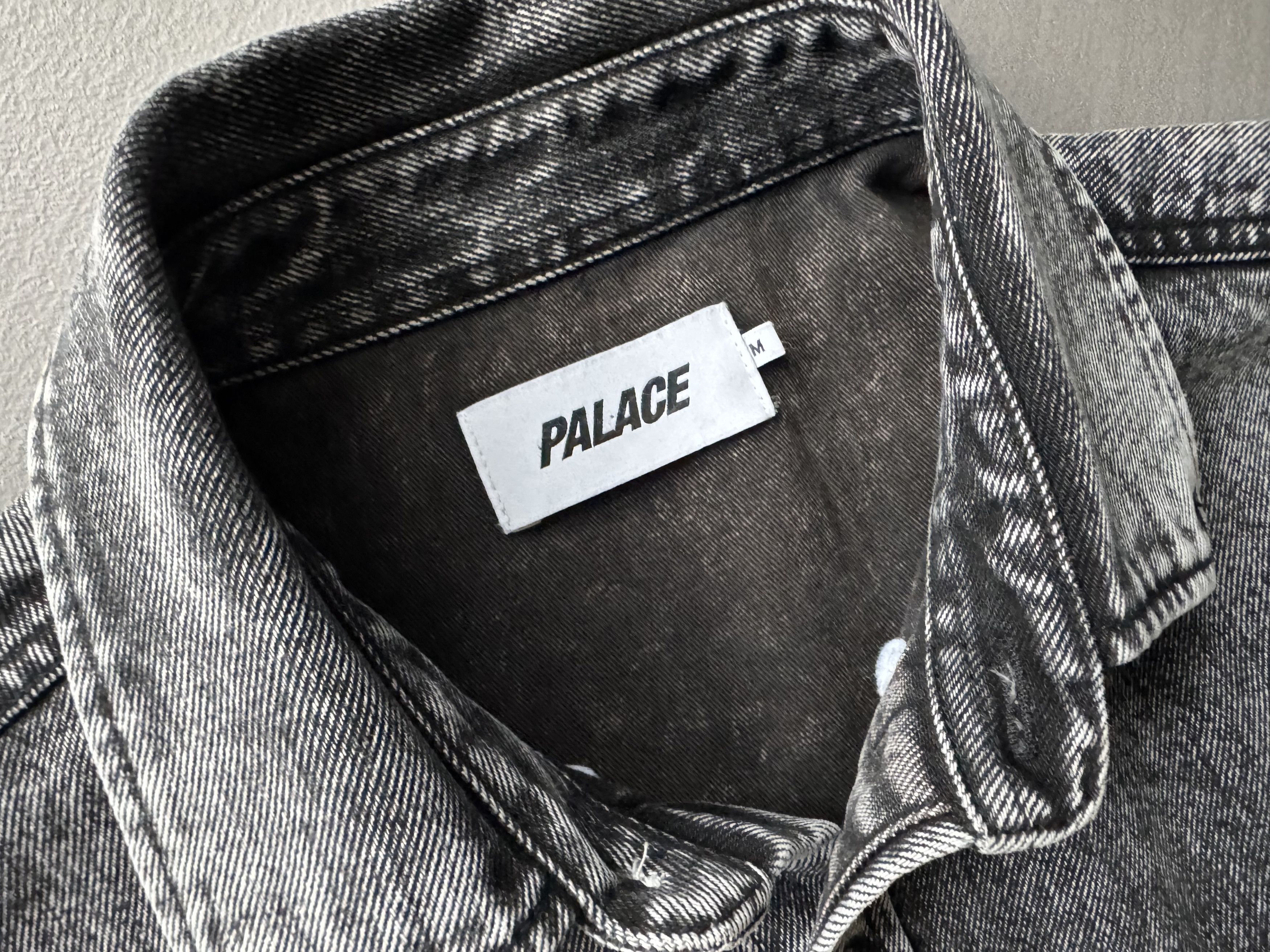 Palace Palace Denim Bossy Button Up Shirt, Stonewashed Black / Grey Size US M / EU 48-50 / 2 - 9 Thumbnail