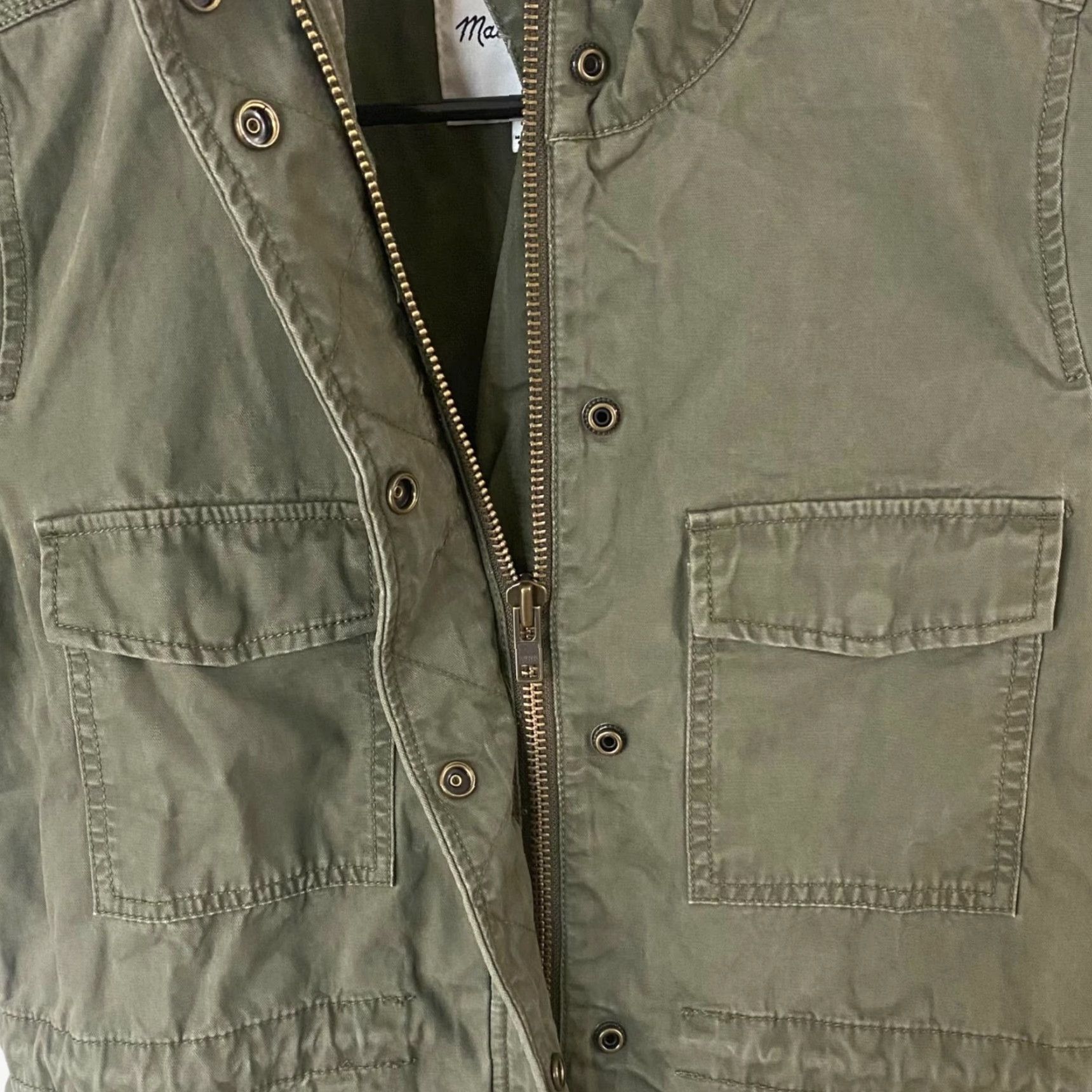 Madewell Madewell Women's Jacket Small Army Green Utility Full-Zip Long-Sleeve Cotton Military Style Size S / US 4 / IT 40 - 6 Thumbnail