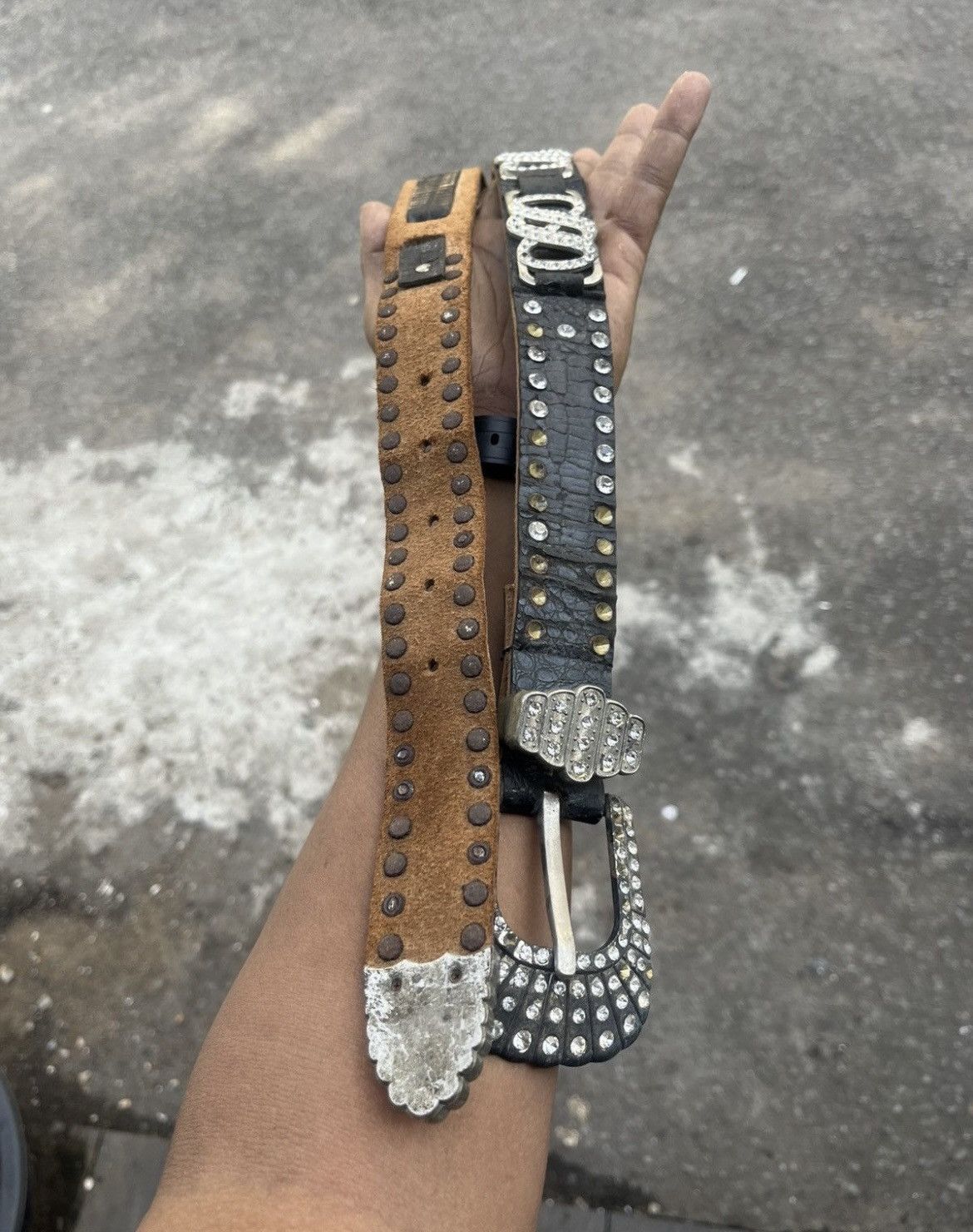 Kapital Y2K Rhinestone Crystal Studded Belt McBling Size 36 - 6 Thumbnail