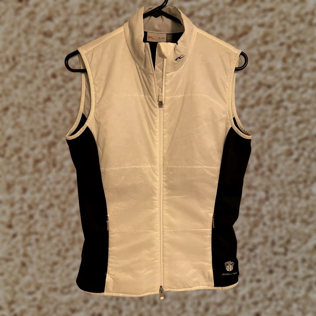 KJUS KJUS Vest Women's M 38 White Black Bellerive St Louis MO Full Zip Golf Jacket Size M / US 6-8 / IT 42-44 - 1 Thumbnail