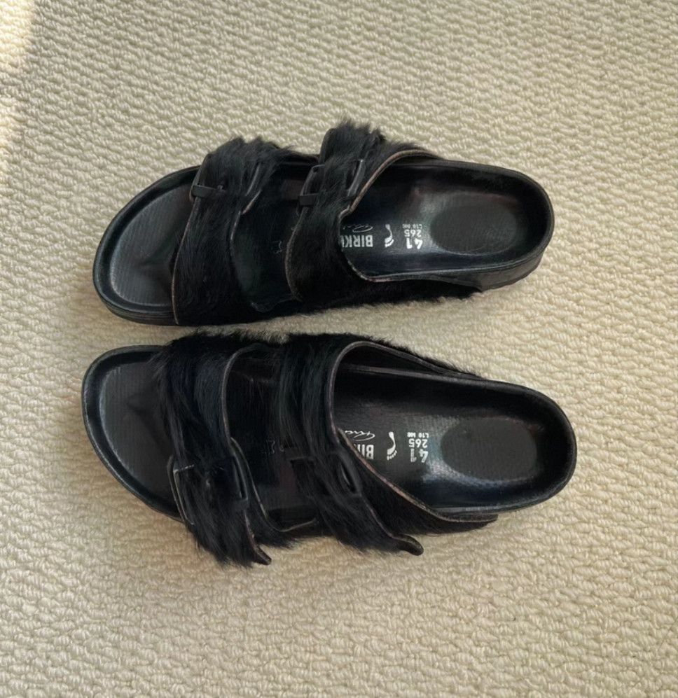 Rick Owens Rick Owens x Birkenstock Shearling Slippers. Size US 8 / EU 41 - 2 Thumbnail