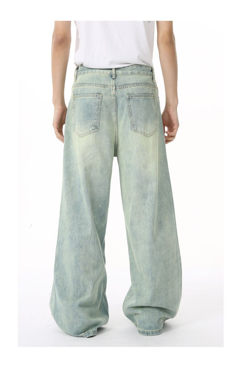 Japanese Brand × Jean Light blue straight wide-leg loose distressed washed jeans Size US 32 / EU 48 - 5 Thumbnail