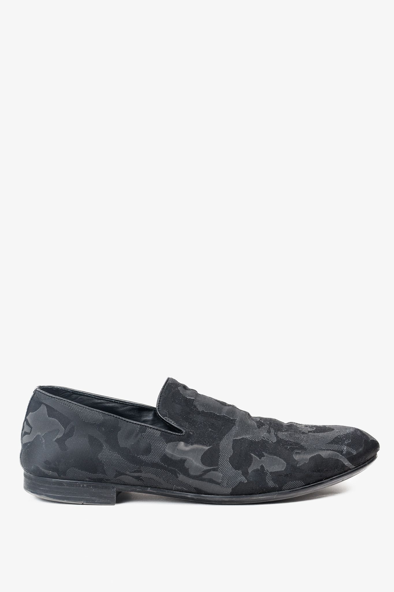 Jimmy Choo Jimmy Choo Sloane Black Camouflage Textile Loafers Size US 12.5 / EU 45-46 - 1 Thumbnail