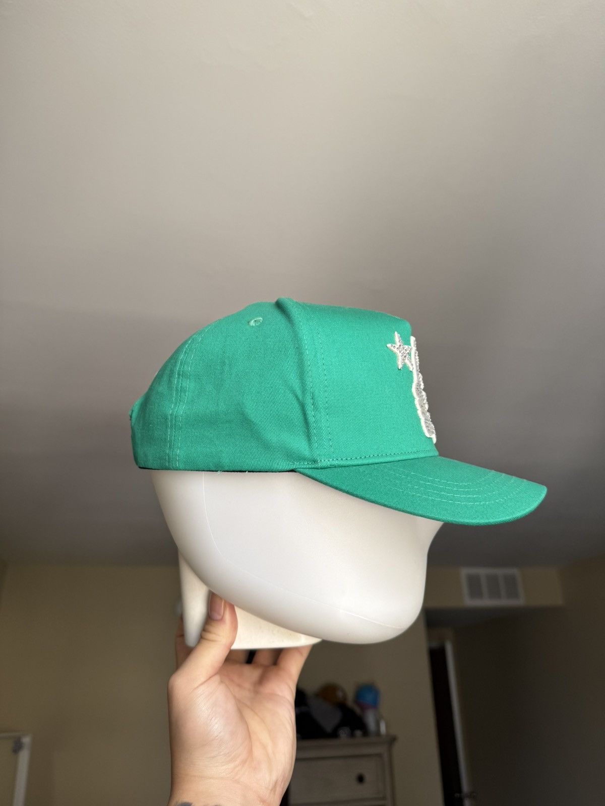 HELLSTAR Hellstar Rhinestone Green Baseball Hat Size ONE SIZE - 2 Thumbnail