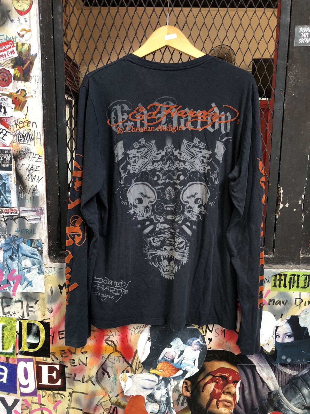 Christian Audigier × Ed Hardy × Vintage VINTAGE ED HARDY LONG SLEEVE Size US XL / EU 56 / 4 - 4 Thumbnail