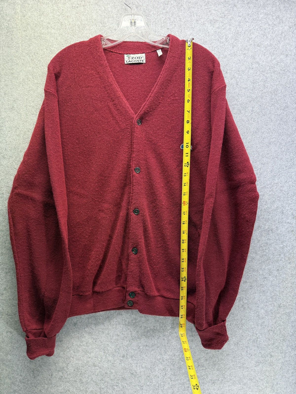 Izod Vintage burgundy/red Izod Lacoste men’s XL button sweater Size US XL / EU 56 / 4 - 2 Thumbnail