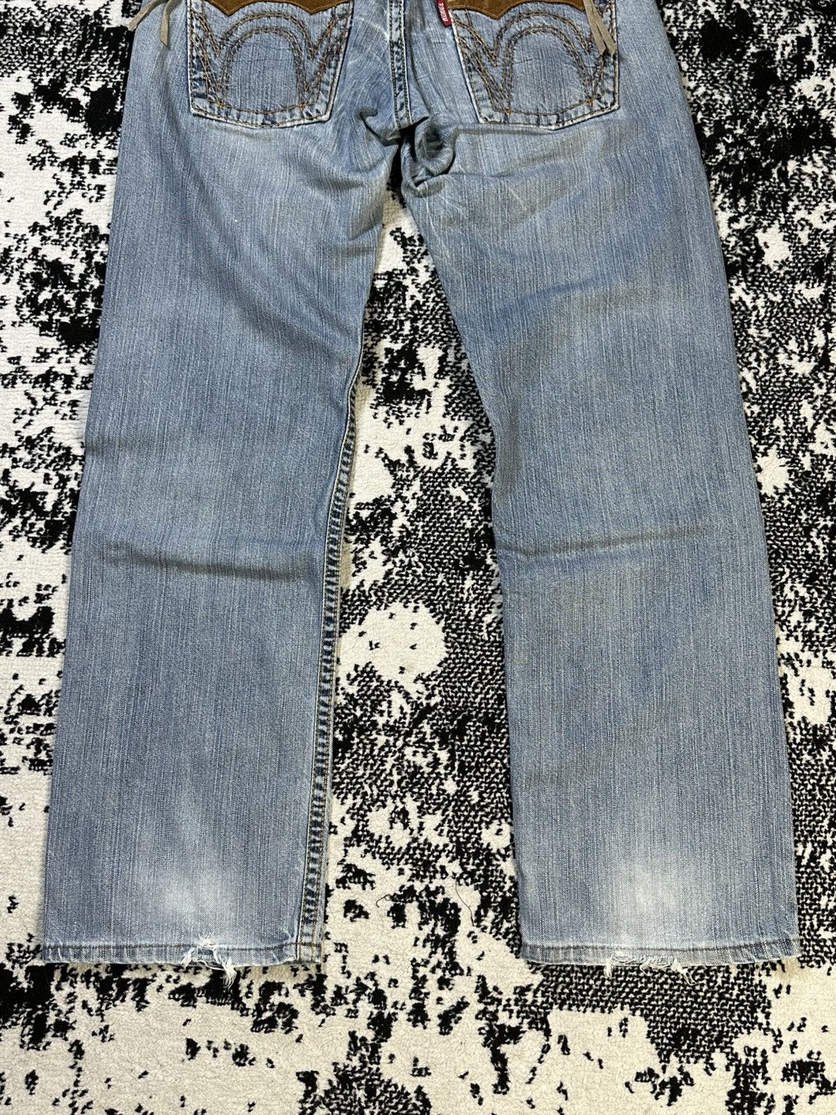 If Six Was Nine 2000s Vintage Edwin XV Distressed Rusty Jeans Sky Blue Size US 30 / EU 46 - 11 Thumbnail