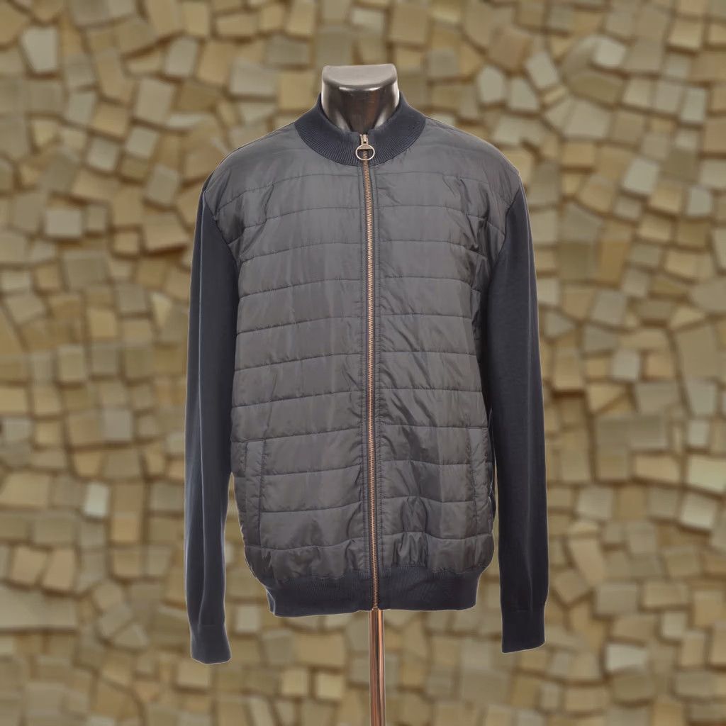 Barbour Barbour Jacket XL Navy Puffer Barbour Carn Baffle Zip Thru Sweater Jacket Mens XL Blue MKN1104NY91 Size US XL / EU 56 / 4 - 1 Thumbnail