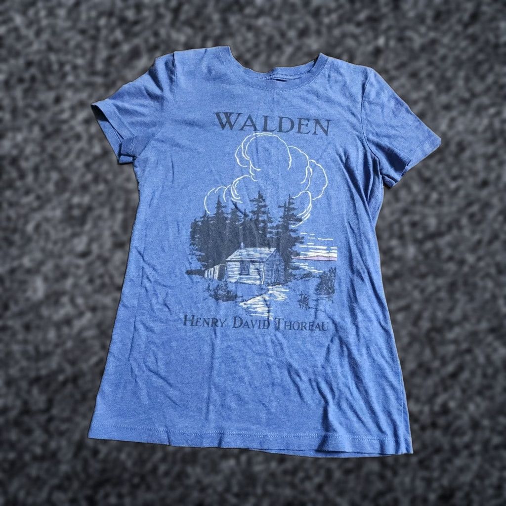 Alden Womens M Out of Print Walden Henry David Thoreau Book T Shirt Size M / US 6-8 / IT 42-44 - 1 Thumbnail