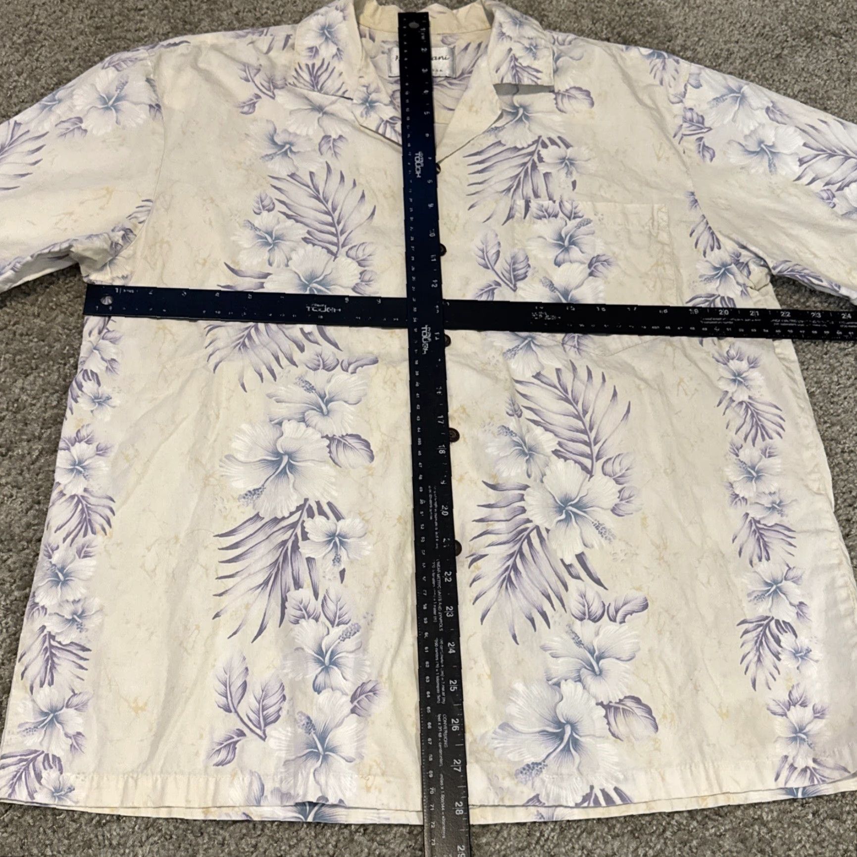 Vintage VINTAGE Halekulani Hawaii White Purple Palm Hawaiian Button-Up Shirt Large Size US L / EU 52-54 / 3 - 7 Thumbnail
