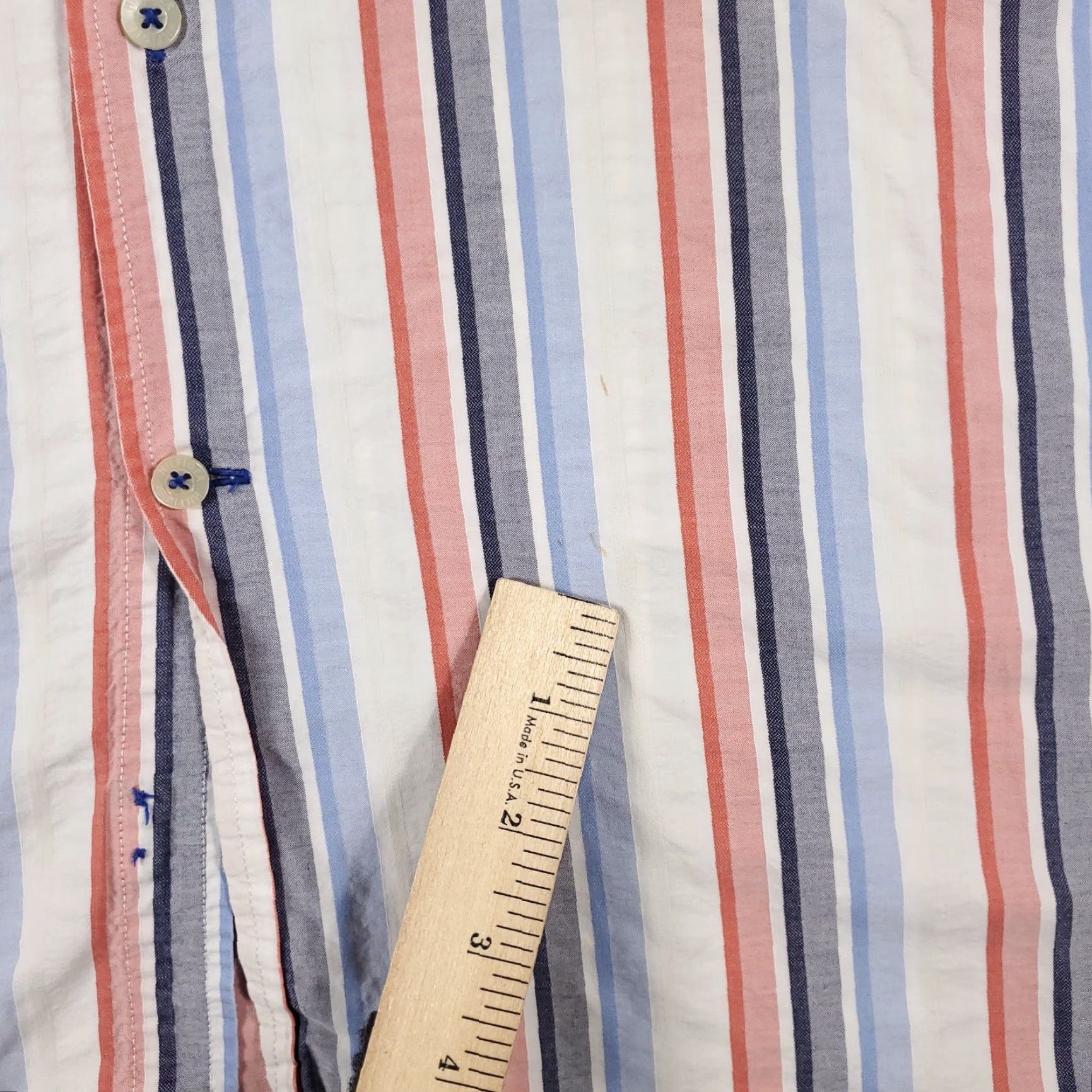Tommy Hilfiger Tommy Hilfiger Button-Up Shirt Mens Large Red Blue Striped Long Sleeve Classic Casual Size US L / EU 52-54 / 3 - 4 Thumbnail