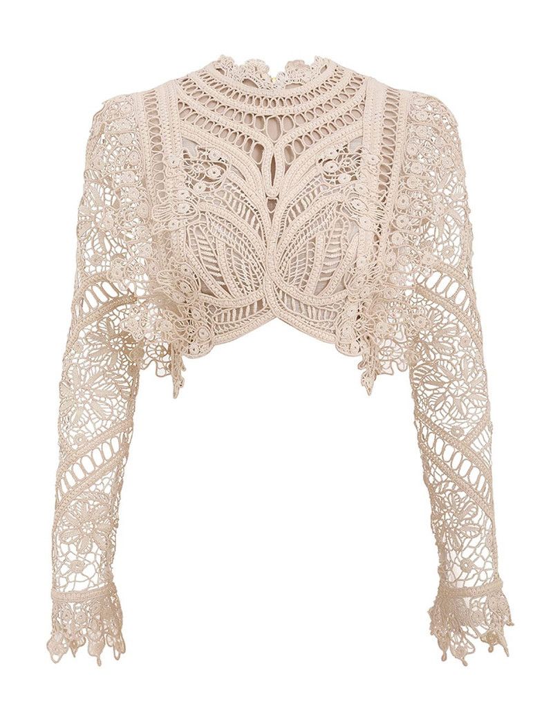 Zimmermann oc11z0226 Illuminate Cornelli Bodice in Cream Size L / US 10 / IT 46 - 1 Thumbnail