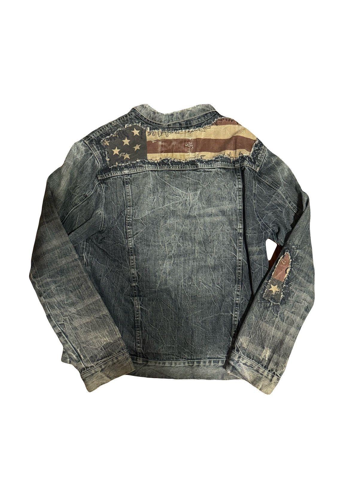 Decibel Vintage American Flag Denim Jacket Size US XL / EU 56 / 4 - 2 Thumbnail