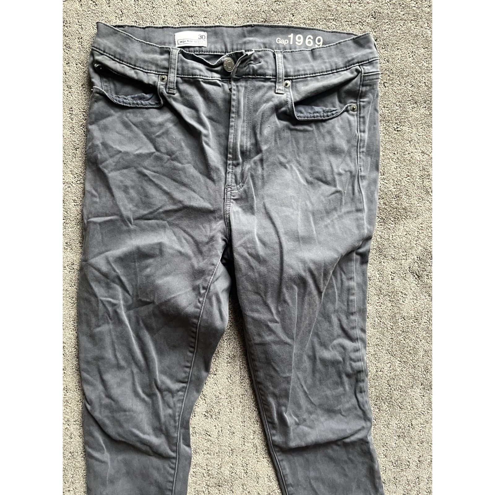 Gap VINTAGE Gap Women's Skinny Jeans High Rise Size 30 Gray Denim Cotton Blend Slim Fit Size 30" / US 8 / IT 44 - 2 Thumbnail