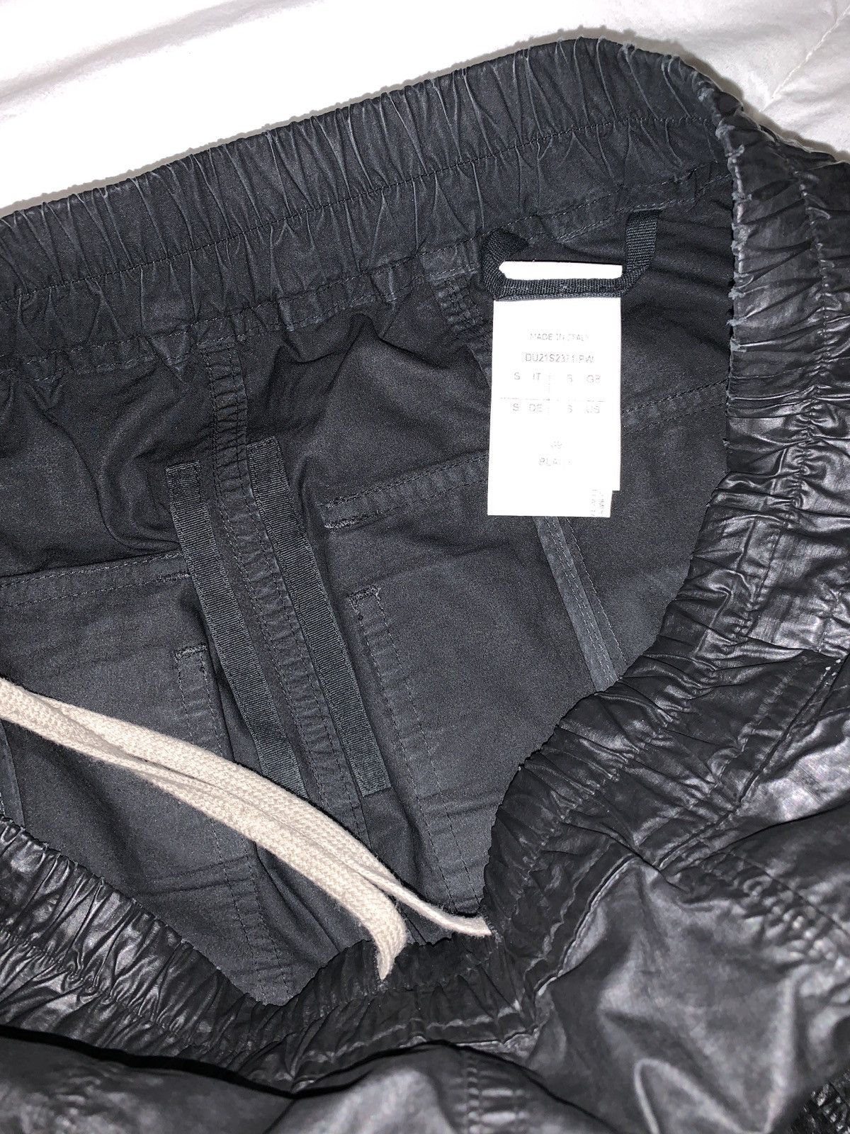 Rick Owens Drkshdw BLACK WAX POPLIN CREATCH DRKSHDW LOOSE CROP FIT CARGO PANTS Size US 31 - 5 Thumbnail
