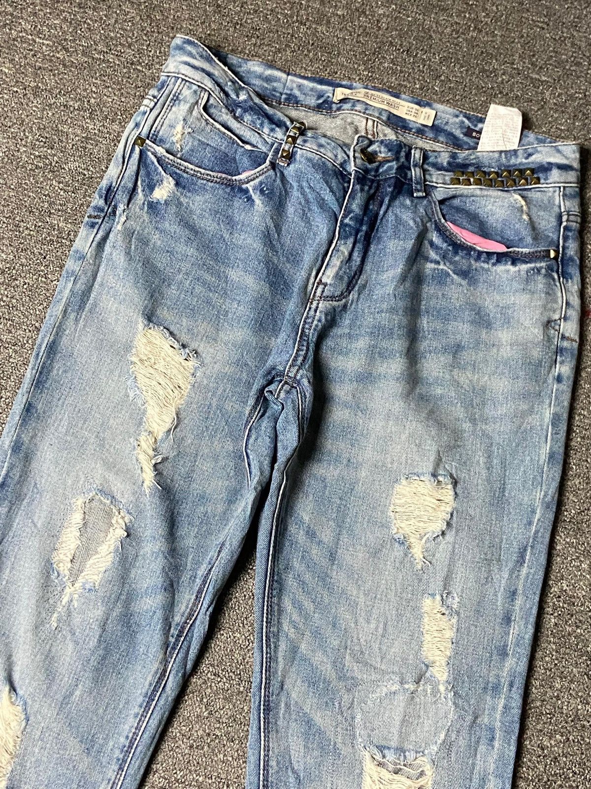 Zara Trafaluc Zara Premium Wash Ripped Denim Jeans (158) Size US 31 - 3 Thumbnail