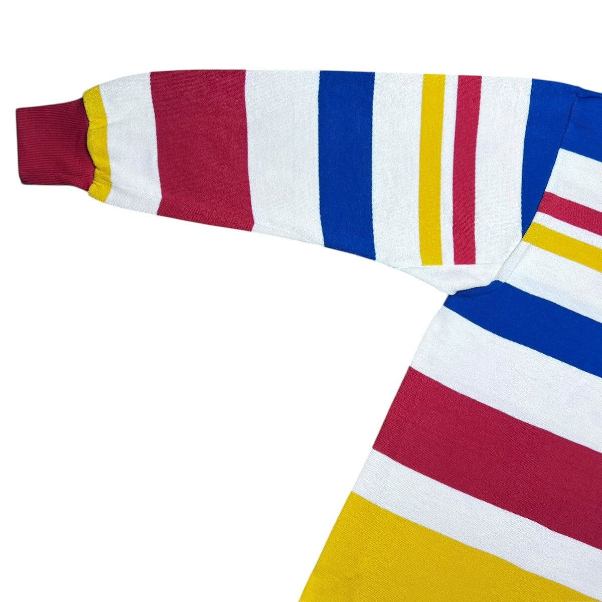 Adidas Vtg 1990s Adidas Striped Collar Polo Rugby Long Sleeve Shirt Size US L / EU 52-54 / 3 - 12 Thumbnail