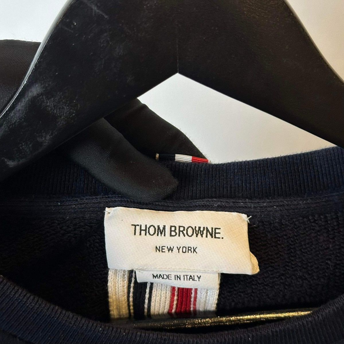 Thom Browne THOM BROWNE BACK STRIPED NAVY SWEATER Size US M / EU 48-50 / 2 - 3 Thumbnail
