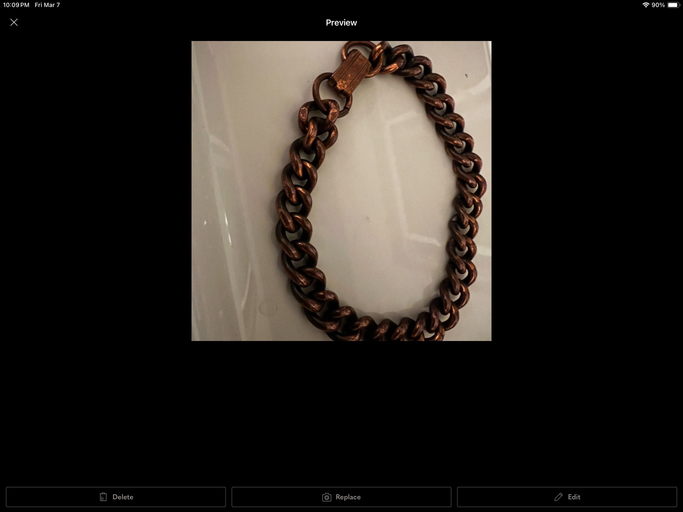 Vintage Men’s Cuban Link Solid Copper Bracelet Size ONE SIZE - 4 Thumbnail