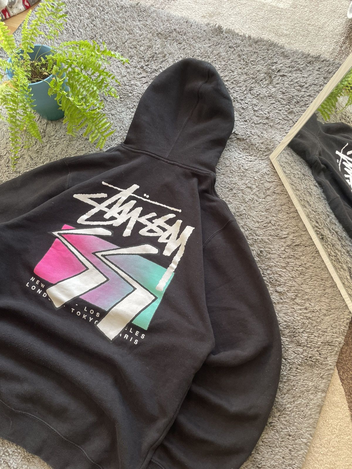 Stussy × Vintage 00s Stüssy Hoodie Streetwear Vintage Big Logo Rare Y2k Size US XL / EU 56 / 4 - 4 Thumbnail