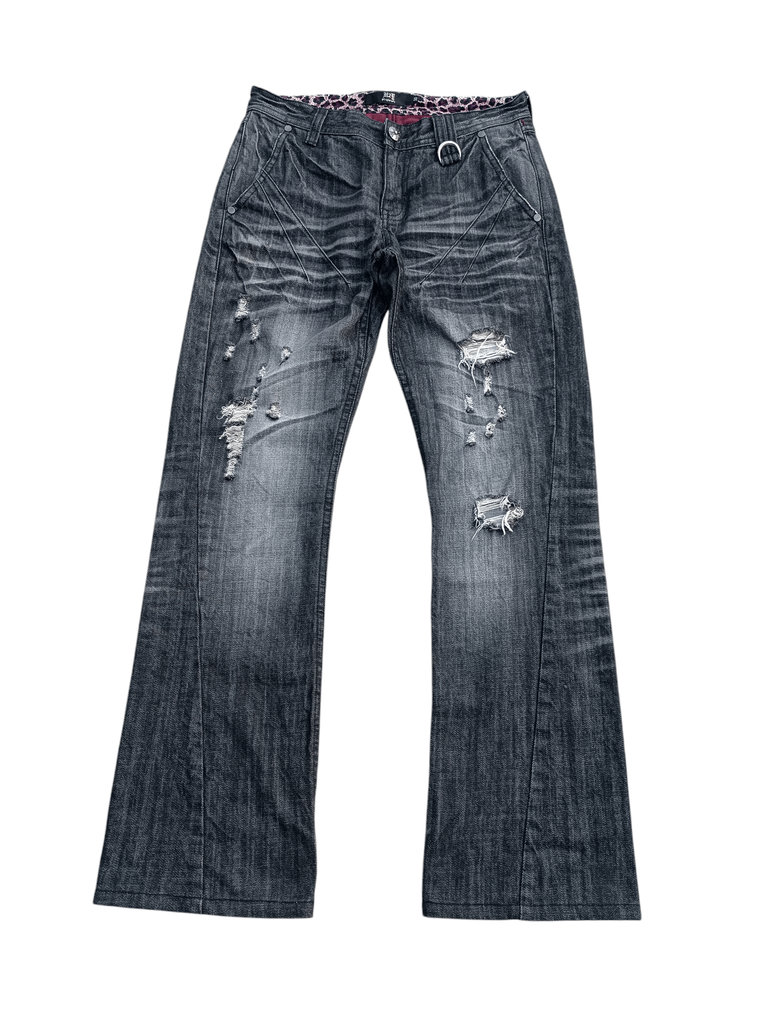 Japanese Brand RARE💥JAPANESE BRAND DENIM FLARE DISTRESED EMBROIDERY JEANS Size US 29 - 4 Thumbnail