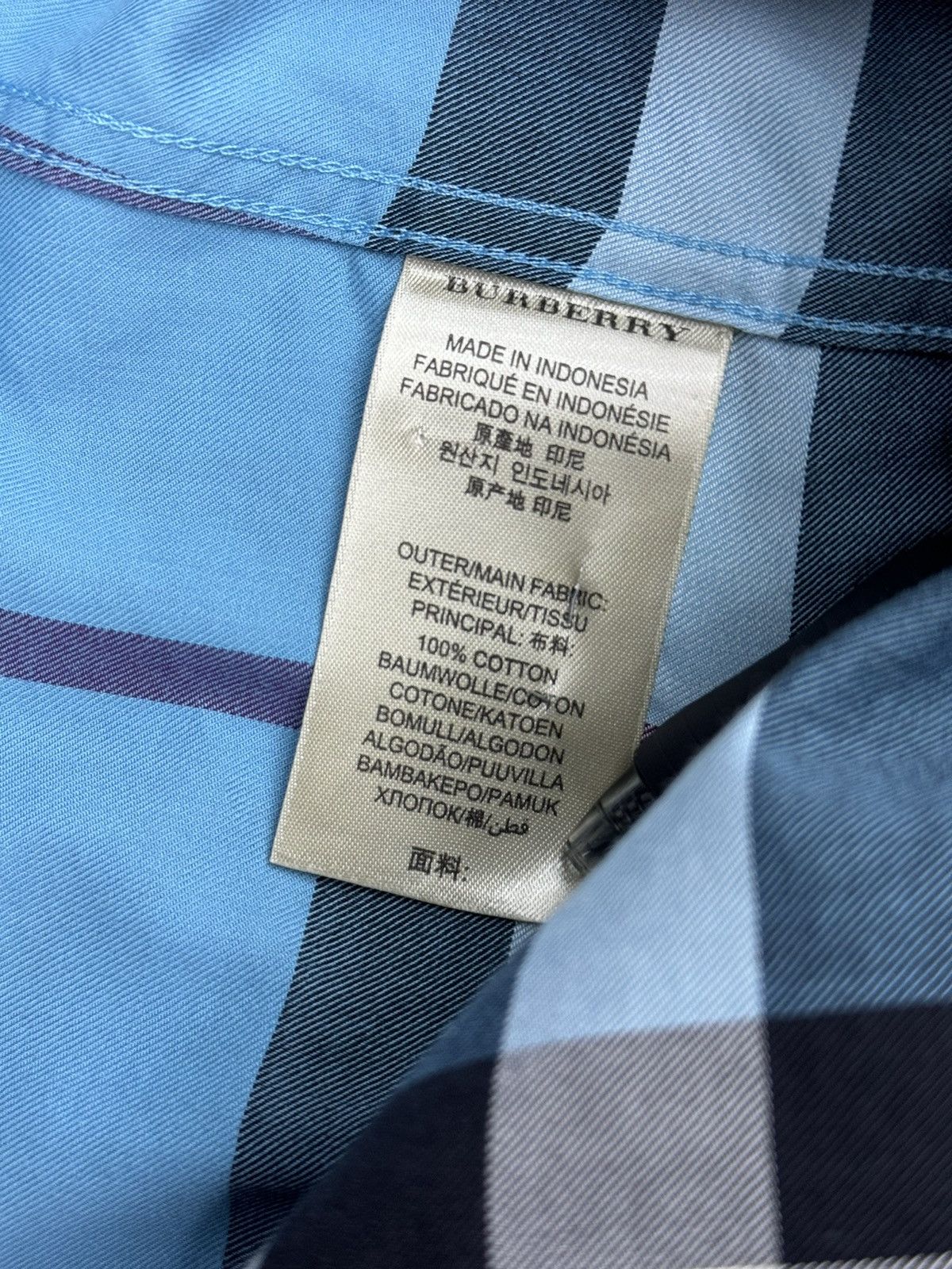 Burberry Burberry Brit Blue Nova Check Button Up Shirt Size US L / EU 52-54 / 3 - 6 Thumbnail