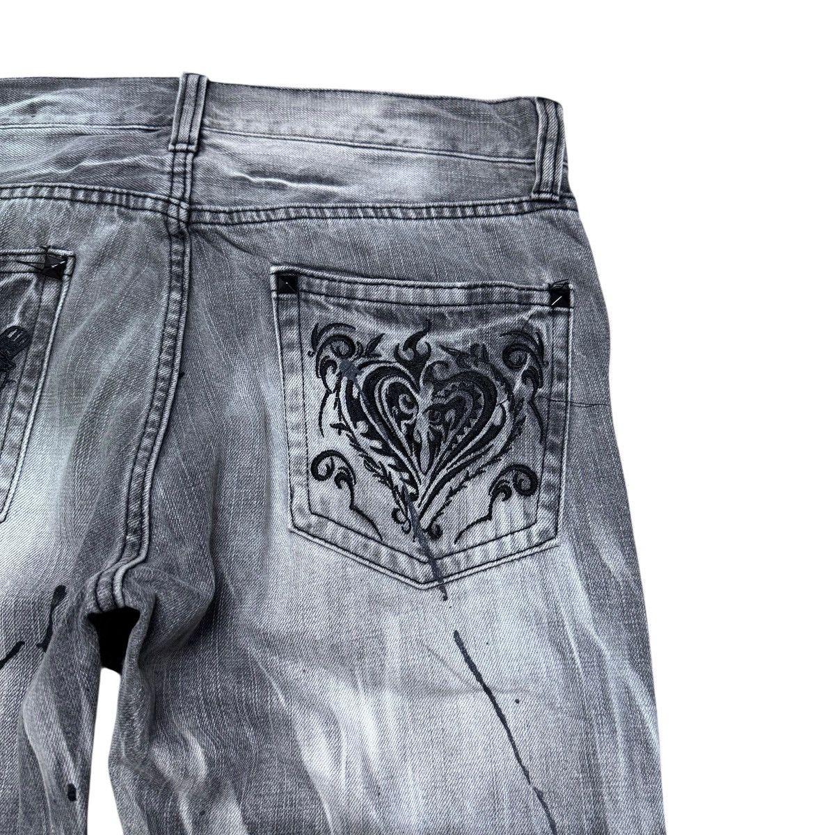 Japanese Brand Sorridere Embroidery Denim Flare Jeans Painter Size US 33 - 12 Thumbnail