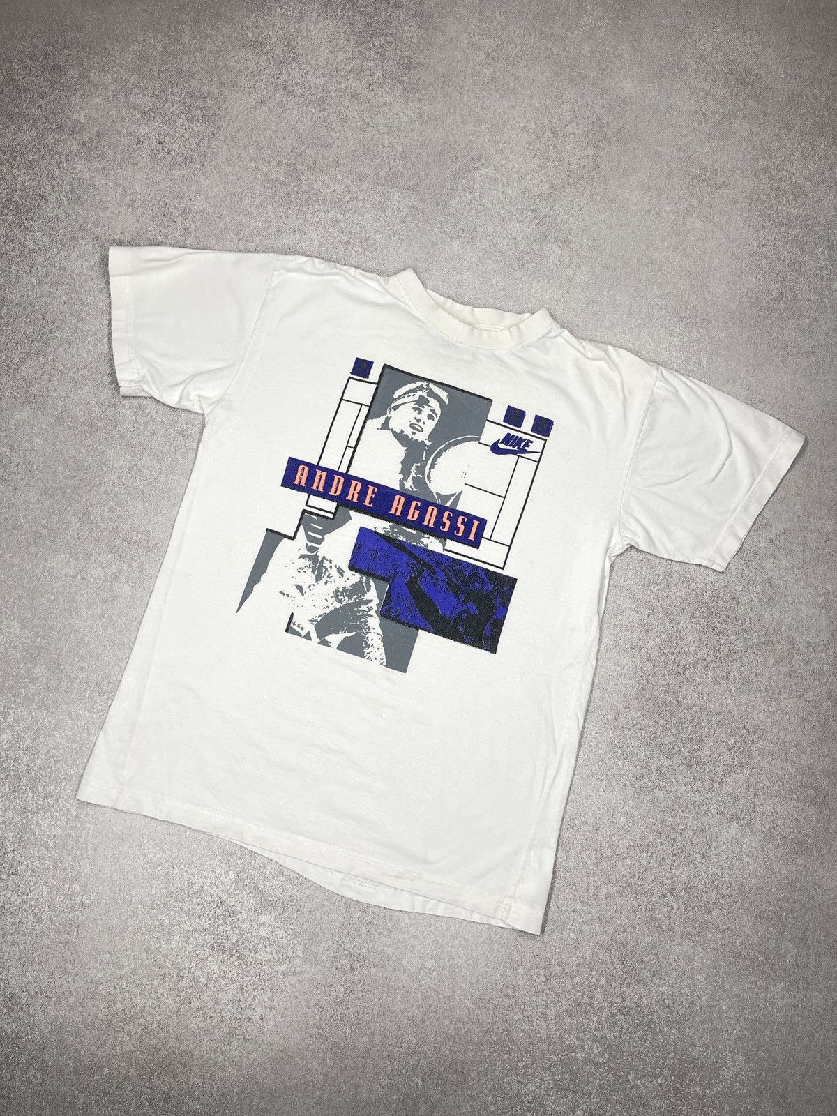 Nike Vintage 90s Nike Andre Agassi Challenge Court Tennis T Shirt Size US S / EU 44-46 / 1 - 1 Thumbnail